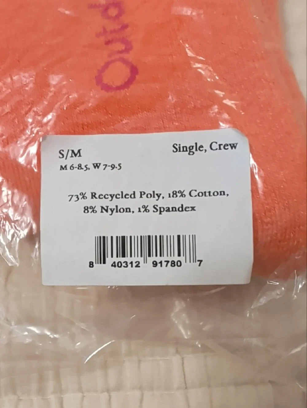 Outdoor Voices Bright Orange Crew Socks NWT